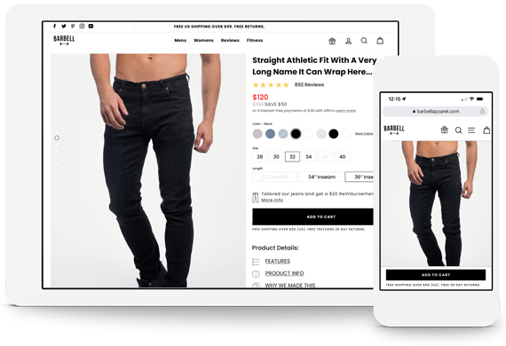 Barbell Landing page